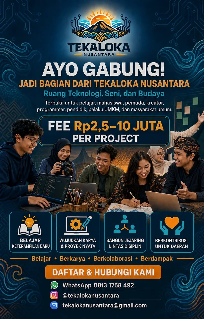 Poster ajakan bergabung dengan Tekaloka Nusantara